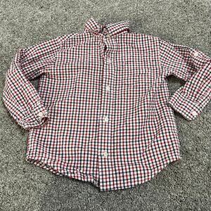 Janie and Jack Red White Blue Button Down Shirt size 3